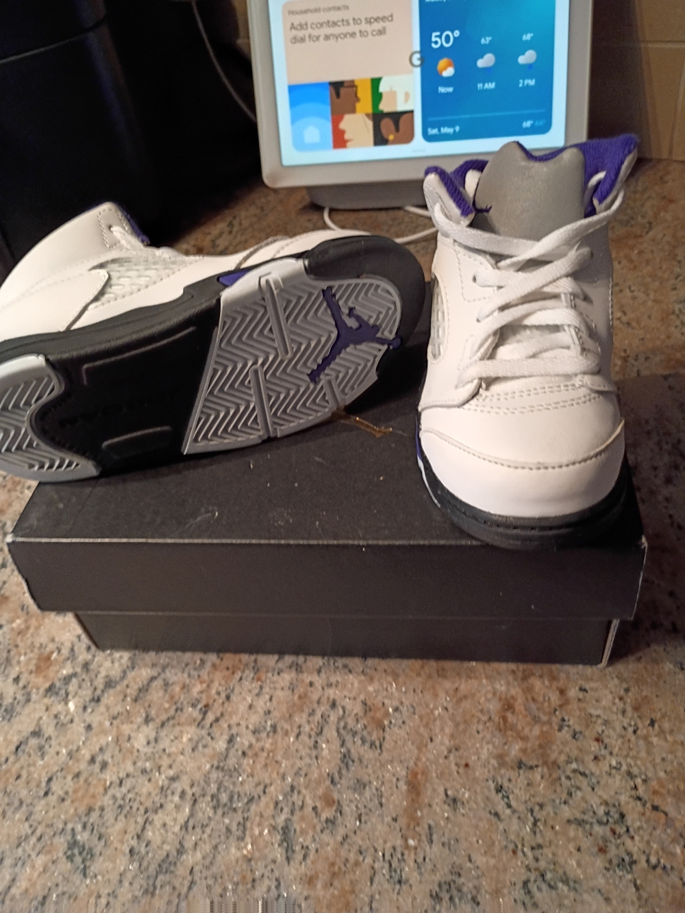 Jordan Kids White and Purple Basketball Sneakers - Brand:
